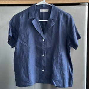 Everlane Short Sleeve Notch Shirt 0 Blue